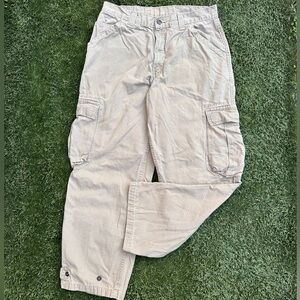 Vtg 90’s Levi’s Canvas Cargo Pants Wide Baggy Relaxed Fit Y2K Skater Pants 33x30